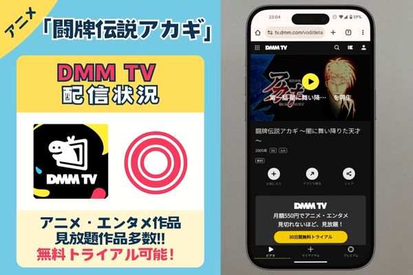 DMM TV配信状況画像　「闘牌伝説アカギ」